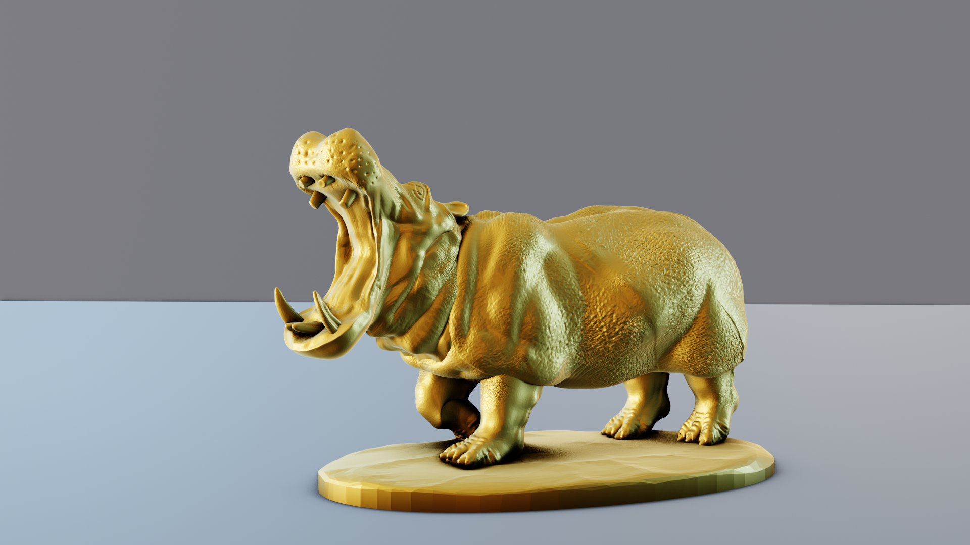 Hippo statue stl